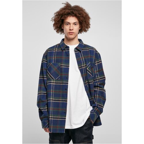 Urban Classics Checked Mountain Shirt darkblue/bottlegreen M