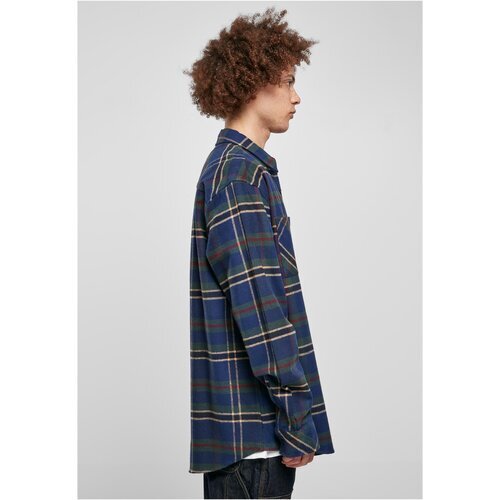 Urban Classics Checked Mountain Shirt darkblue/bottlegreen M