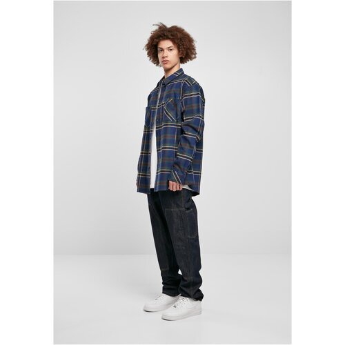 Urban Classics Checked Mountain Shirt darkblue/bottlegreen M