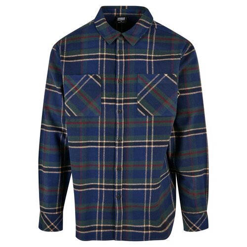 Urban Classics Checked Mountain Shirt darkblue/bottlegreen M