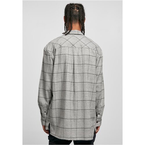 Urban Classics Long Oversized Checked Greyish Shirt