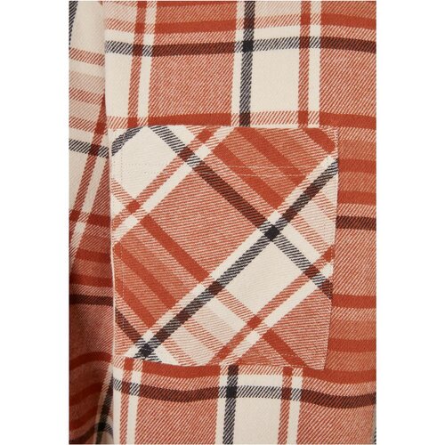 Urban Classics Long Oversized Checked Leaves Shirt softseagrass/red L