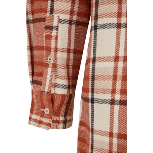 Urban Classics Long Oversized Checked Leaves Shirt softseagrass/red L