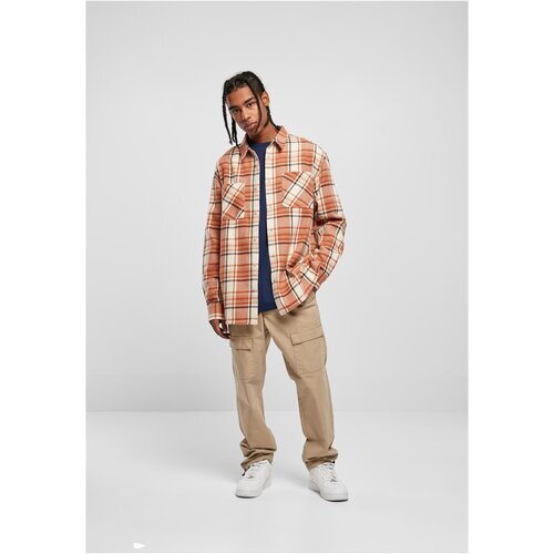 Urban Classics Long Oversized Checked Leaves Shirt softseagrass/red L