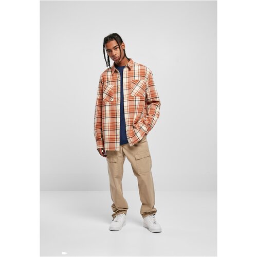 Urban Classics Long Oversized Checked Leaves Shirt softseagrass/red M