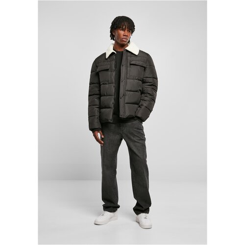 Urban Classics Sherpa Collar Padded Shirt Jacket black 3XL