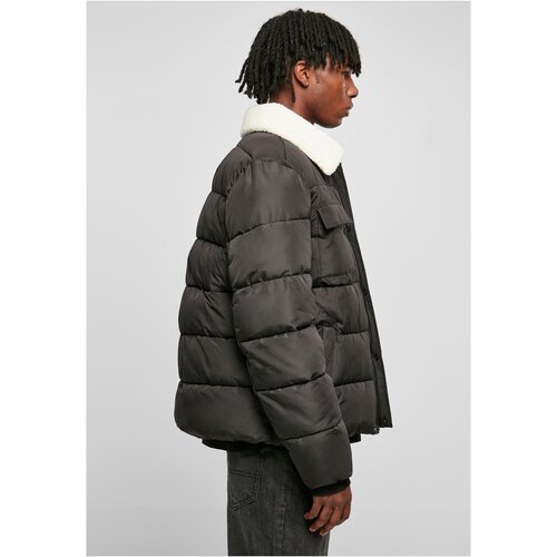 Urban Classics Sherpa Collar Padded Shirt Jacket black XL