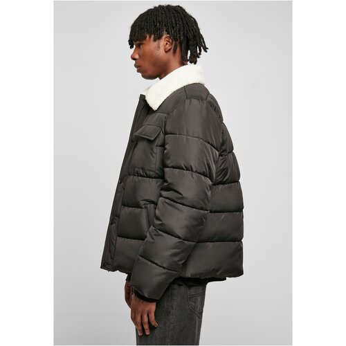 Urban Classics Sherpa Collar Padded Shirt Jacket black XXL