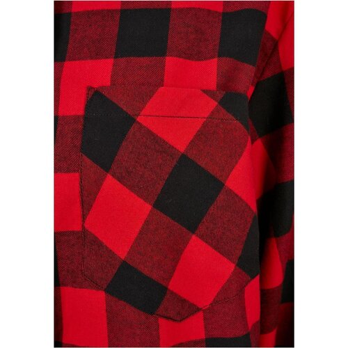 Urban Classics Ladies Oversized Check Flannel Shirt Dress black/red S