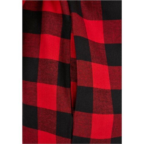 Urban Classics Ladies Oversized Check Flannel Shirt Dress black/red S