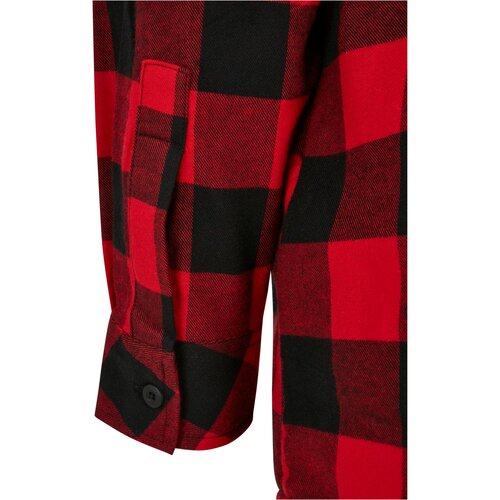 Urban Classics Ladies Oversized Check Flannel Shirt Dress black/red S