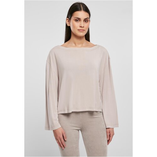 Urban Classics Ladies Short Modal Bateau Necklinie Longsleeve warmgrey S