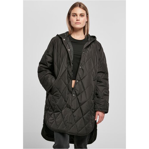 Urban Classics Ladies Oversized Diamond Quilted Hooded Coat black L