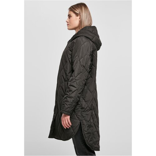 Urban Classics Ladies Oversized Diamond Quilted Hooded Coat black L