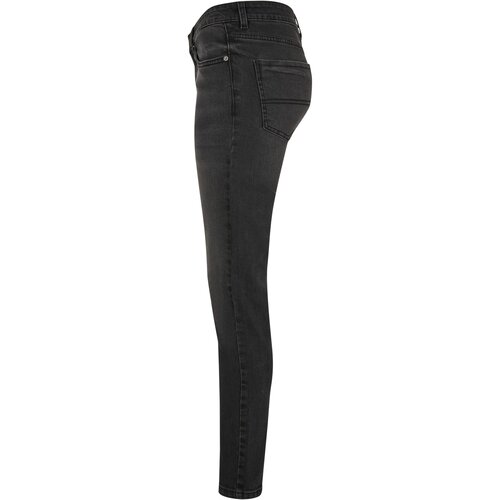 Urban Classics Ladies Mid Waist Skinny Jeans black washed 27