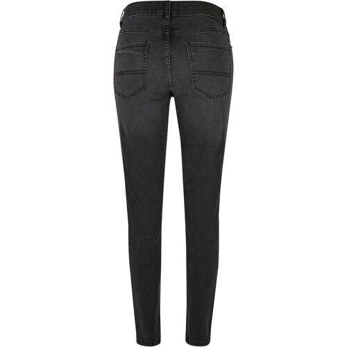 Urban Classics Ladies Mid Waist Skinny Jeans black washed 27