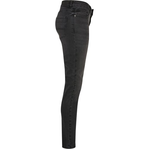 Urban Classics Ladies Mid Waist Skinny Jeans black washed 27