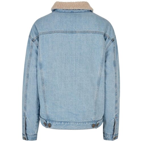 Urban Classics Ladies Oversized Sherpa Denim Jacket clearblue bleached M