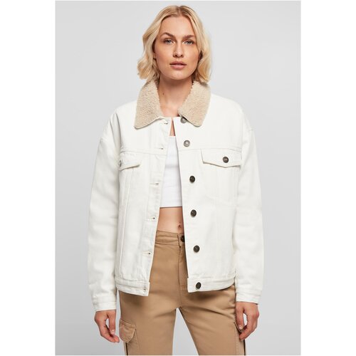 Urban Classics Ladies Oversized Sherpa Denim Jacket offwhite raw XXL