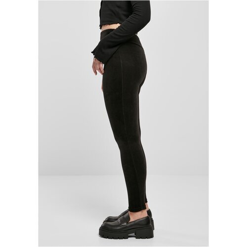 Urban Classics Ladies High Waist Rib Velvet Leggings black S