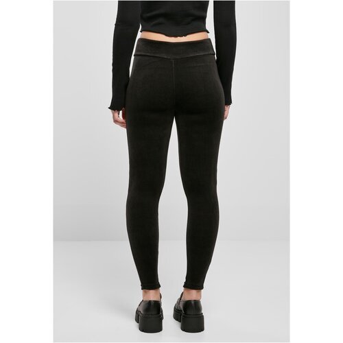 Urban Classics Ladies High Waist Rib Velvet Leggings black S