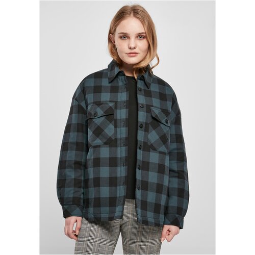 Urban Classics Ladies Flanell Padded Overshirt jasper/black S