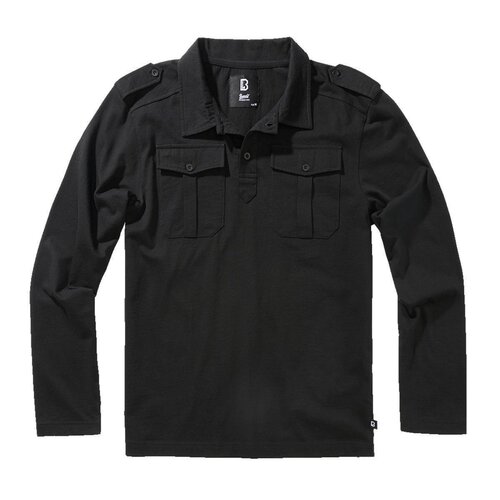 Brandit Jersey Poloshirt Willis longsleeve black L