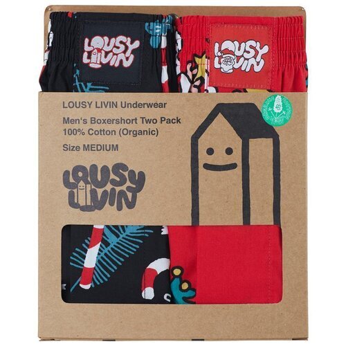 Lousy Livin Boxershorts Santa & Sugar Sticks 2-Pack black/red S