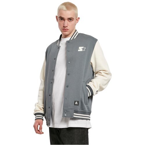 Starter College Fleece Jacket heavymetal/palewhite XL