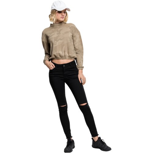 Urban Classics Ladies Camo Turtleneck Crew sand camo L