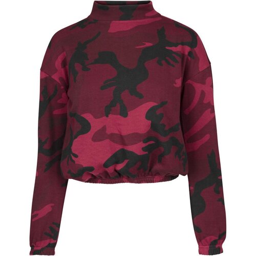 Urban Classics Ladies Camo Turtleneck Crew burgundy camo M