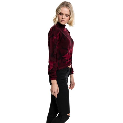 Urban Classics Ladies Camo Turtleneck Crew burgundy camo M