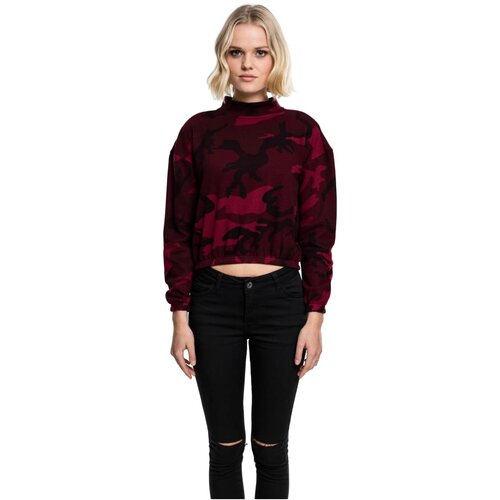 Urban Classics Ladies Camo Turtleneck Crew burgundy camo M