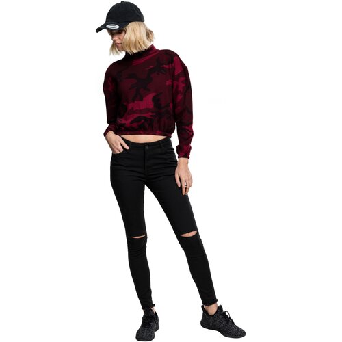 Urban Classics Ladies Camo Turtleneck Crew burgundy camo M