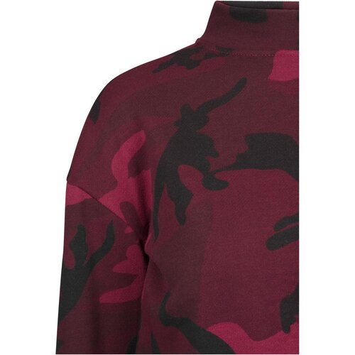 Urban Classics Ladies Camo Turtleneck Crew burgundy camo M