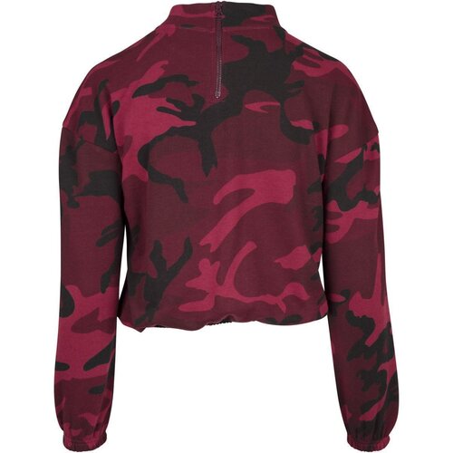 Urban Classics Ladies Camo Turtleneck Crew burgundy camo M