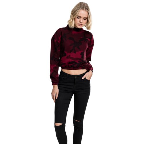 Urban Classics Ladies Camo Turtleneck Crew burgundy camo M