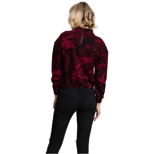 Urban Classics Ladies Camo Turtleneck Crew burgundy camo M