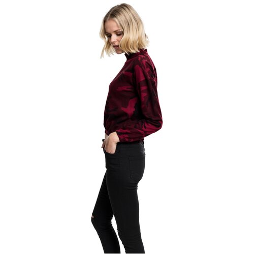 Urban Classics Ladies Camo Turtleneck Crew burgundy camo M