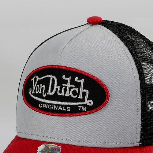 Von Dutch Originals Trucker Cap Cotton Twill - Boston Grey/Red/Black