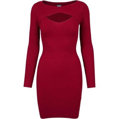 Urban Classics Ladies Cut Out Dress burgundy XS