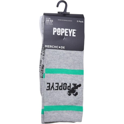 Merchcode Popeye Socks 2-Pack heathergrey/white 43-46