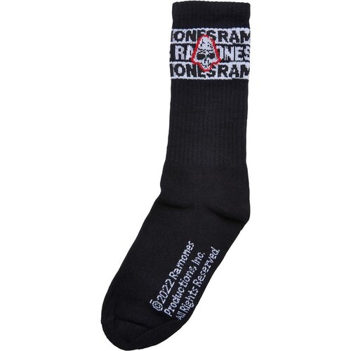 Merchcode Ramones Skull Socks 2-Pack black/white 35-38