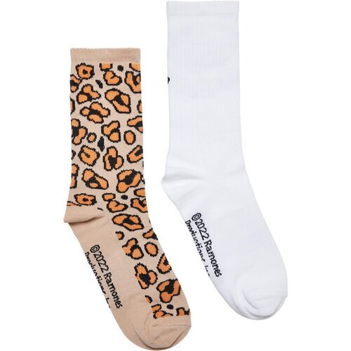 Merchcode Ramones Leo Socks 2-Pack leo aop/offwhite 47-50