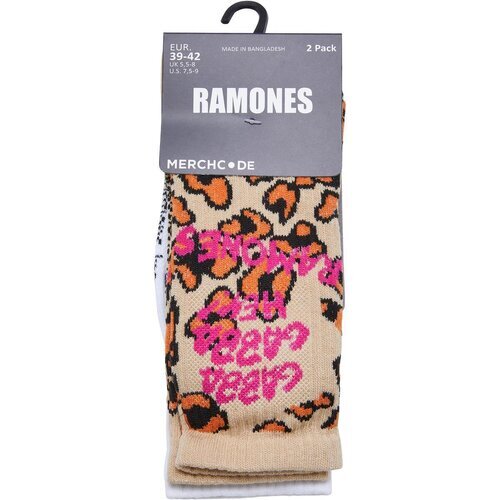 Merchcode Ramones Leo Socks 2-Pack leo aop/offwhite 47-50