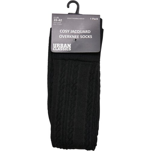 Urban Classics Cosy Jacquard Overknee Socks black 35-38