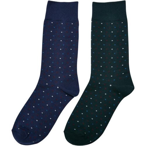 Urban Classics Multicolor Small Dots Socks 2-Pack black/navy/multicolor 39-42