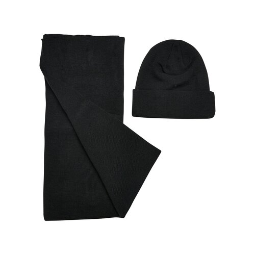 Urban Classics Recycled Basic Beanie and Scarf Set black one size