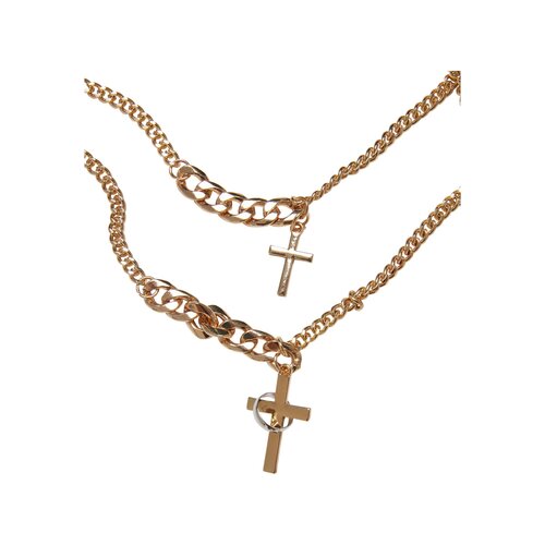 Urban Classics Various Chain Cross Necklace gold one size