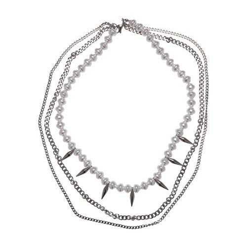 Urban Classics Meridian Pearl Layering Necklace silver one size